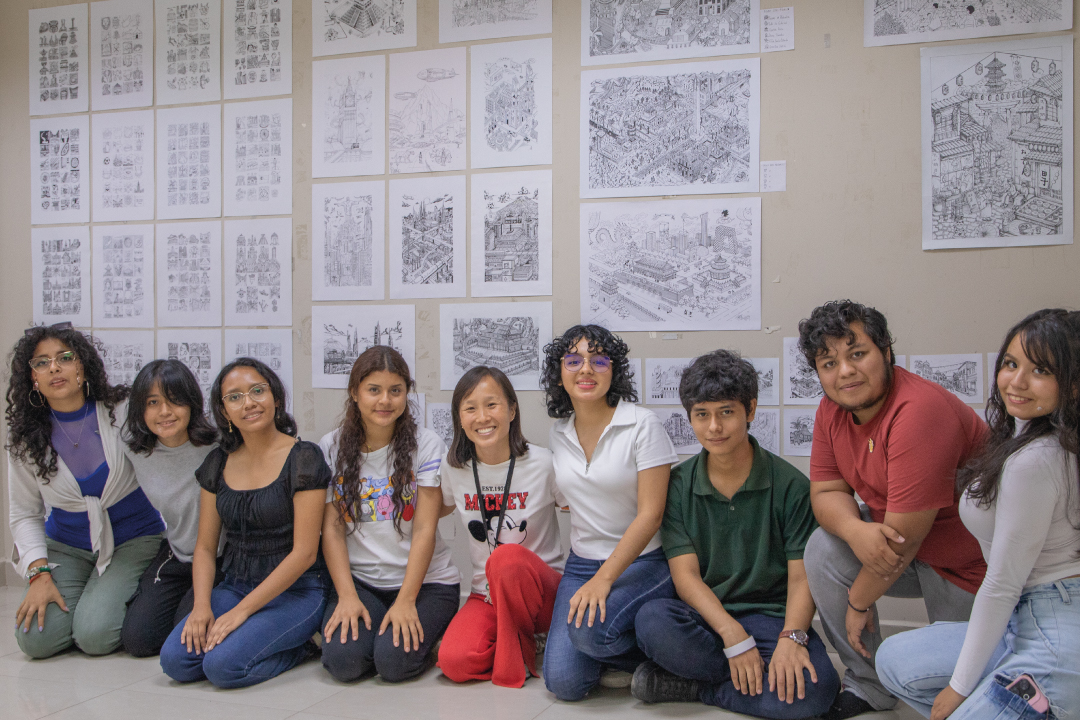 Varias-tareas-muestra-el-proceso-de-aprendizaje-del-dibujo-técnico-en-FADCOM-Exhibicion